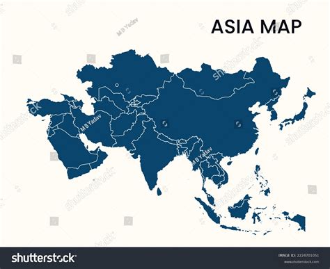 Asia Continent Map Vector 的图像结果