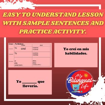 Creer - Spanish Irregular Past Tense Verb Conjugation - PowerPoint