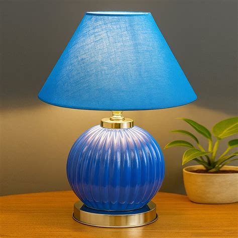 Buy HOMESAKE Glass Ribbed Table Lamp from Homesake at just INR 3500.0