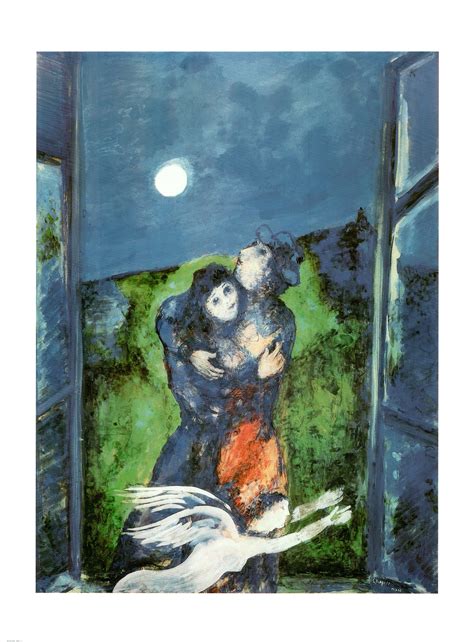 Lovers in the Moonlight by Marc Chagall - 24 X 32 Inches (Art Print ...