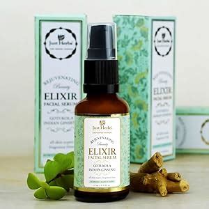 Just Herbs Gotukola Ginseng Rejuvenating Elixir Facial Serum, 30ml+Anti ...