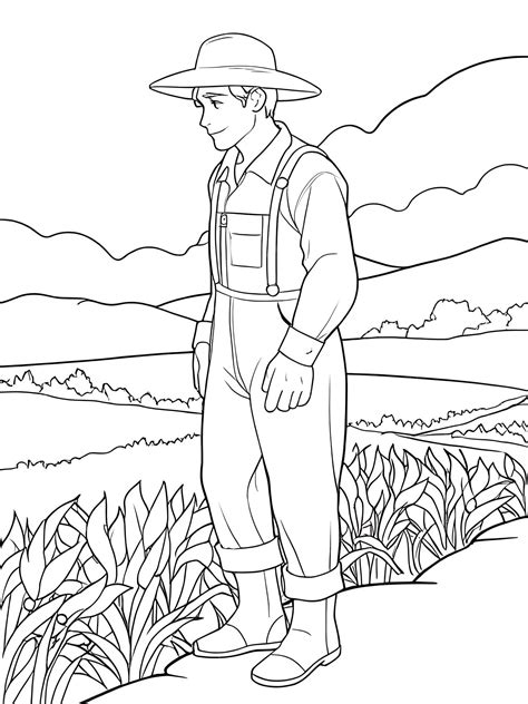 Coloring Pages for Kids Farm Coloring Fun with a Cartoon Farmer ...