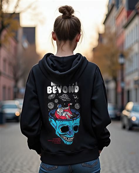 Buy Women's Black Infinity Space Graphic Printed Zipper Hoodies Online ...