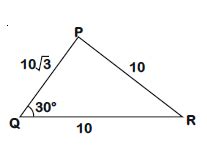 In a triangle PQR, let angle 푃푄푅 = 30° and the sides PQ and QR have ...