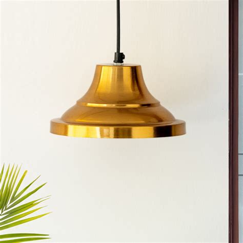 'Modern Gold Pedestal' Handcrafted Hanging Pendant Lamp Shade In Iron ...