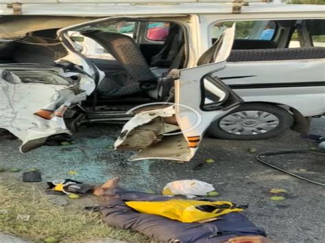 Six passengers were injured when an eco-vehicle collided with a bridge ...