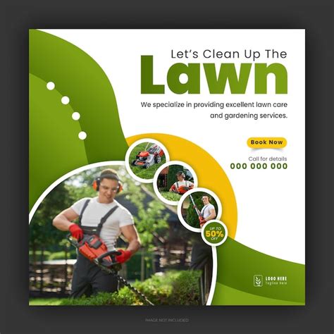 Service de jardinage de pelouse moderne d'entreprise pour les médias ...