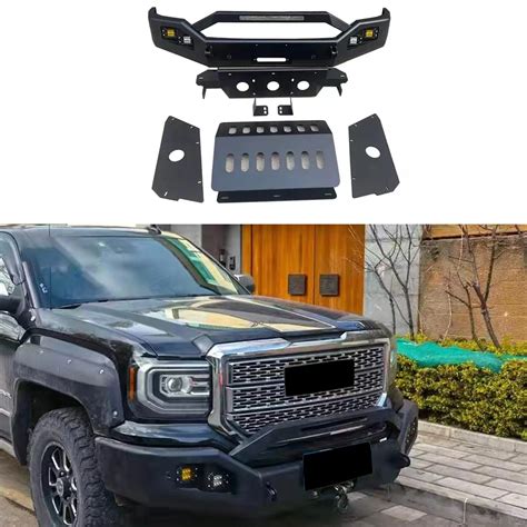 High Quality Front Bumper with LED Lights for Gmc Sierra 1500 4X4 Accessories Offroad Bull Bar ...