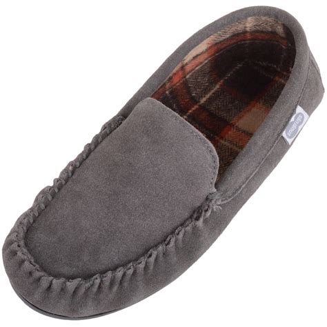 Mens Moccasin Slippers | Wool Lined - Suede & Leather | Snugrugs UK