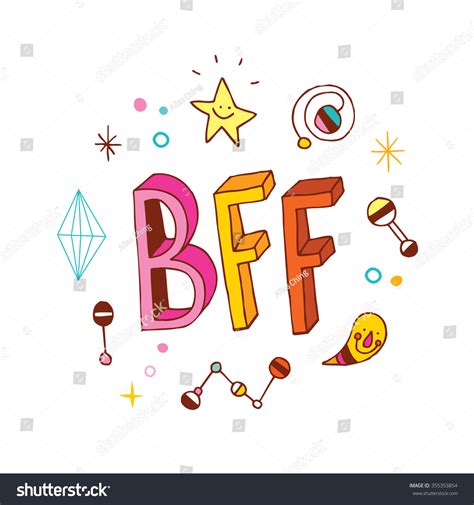 Bff Best Friends Forever Stock Vector 355353854 - Shutterstock