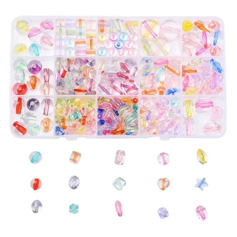 Transparent Acrylic Beads, Mixed Shapes, Mixed Color – beadsnfashion