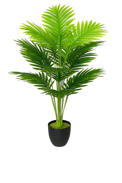 Buy De Gardenia Artificial Areca Palm Plant with Black Pot – 75 cm Tall ...