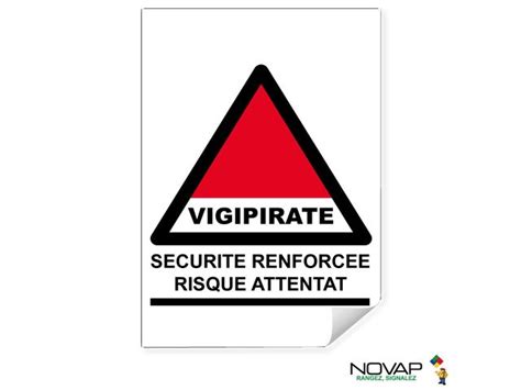 Panneau Vigipirate - Sécurité Renforcée Risque Attentat – Adhésif A4 ...