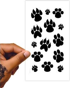 voorkoms Dog Foot Design Black Tattoo Stickers For Male And Female Fake ...