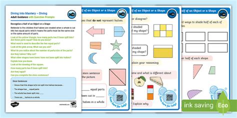 👉 Y1 DiM Step 1 Recognise a Half of an Object or a Shape Cards