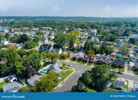 Aerial View Modern Residential District in American Town, Residential ...