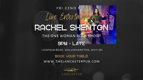 Live Singer - Rachel Shenton, The Lancaster, Lichfield Road, WV11 3EL ...
