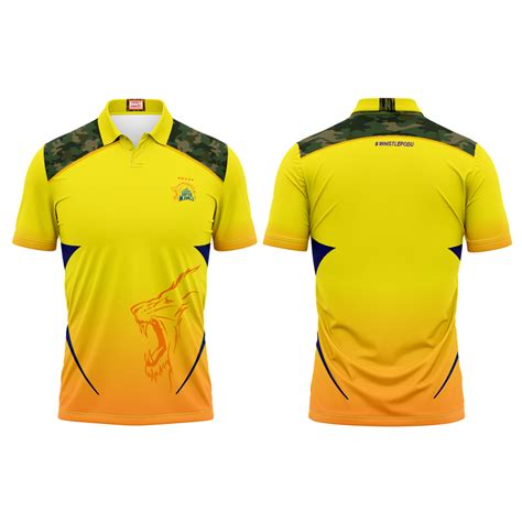 Next Print Customised Ipl Chennai Super Kings Polo Collar Printed Jers