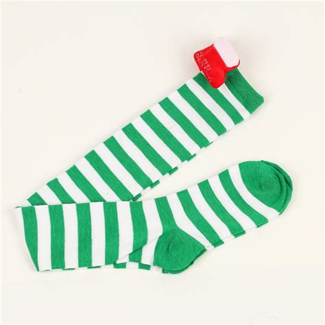 Buy Womens Long Socks Striped Thigh High Socks Over The Knee Socks ...