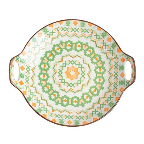 Buy Nestasia Ceramic Round Dish with Handles for Serving Snacks ...