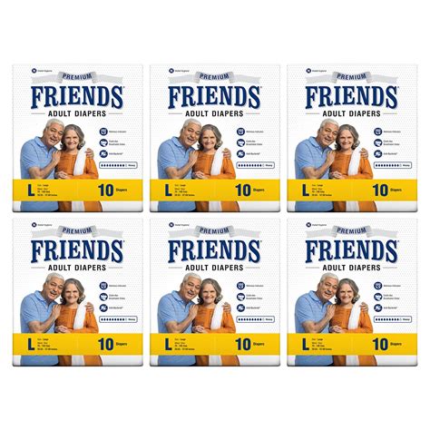 Friends Premium Adult Diapers Tape Style - 60 Count (Large) with odour ...
