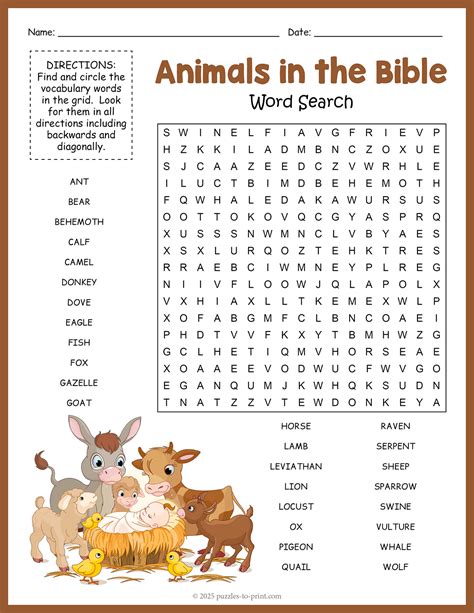 Noah's Ark Word Search