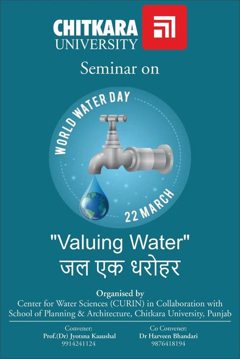 Join us for valuing water on WATER DAY: 22nd March. Click here to know ...