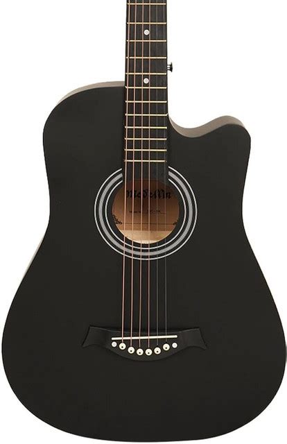 Medellin 38” matt black Acoustic Guitar Linden Wood Rosewood Right Hand ...