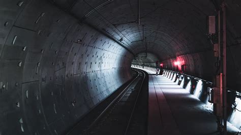 Download wallpaper 1920x1080 tunnel, rails, subway, dark full hd, hdtv ...