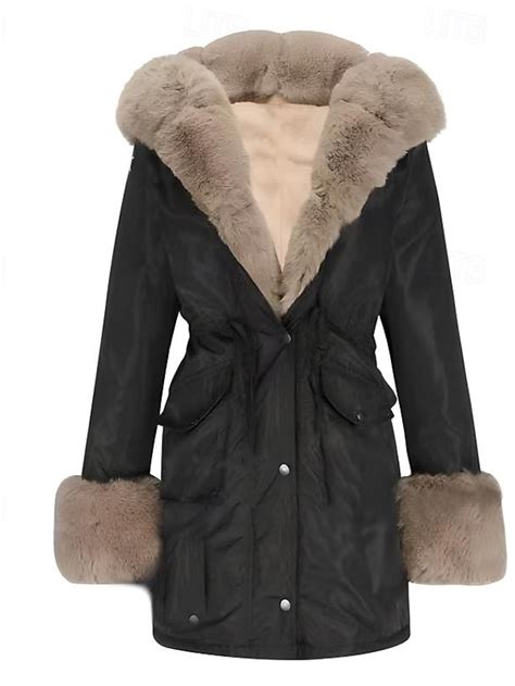 Women's Winter Coat Winter Jacket Parka Windproof Warm Drawstring Fur ...