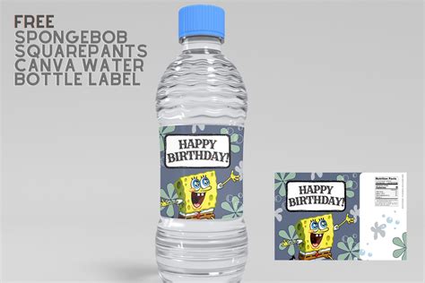 Free printable spongebob water bottle labels, Download Free printable ...