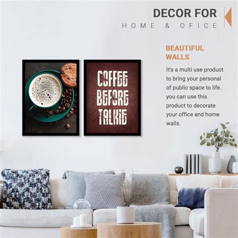 Coffee Posters with Frame for Cafe Restaurant Kitchen Wall Decor - Wal ...