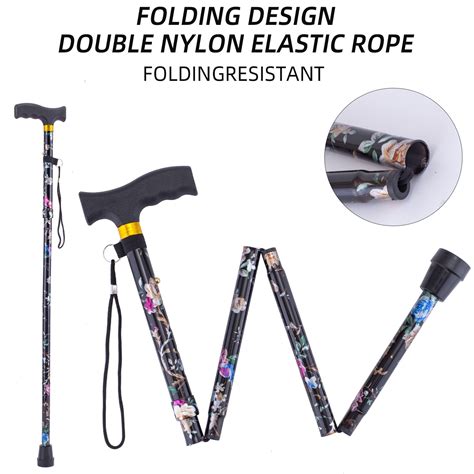 Buy ROGTZ Folding Walking Cane, 5-Level Height Adjustable Walking Stick ...