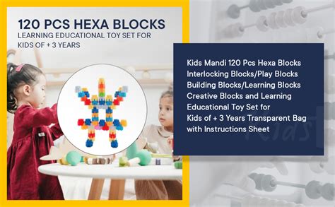 Kids Mandi Hexa Blocks 120 Pieces| Constructive Play Blocks | Creative ...