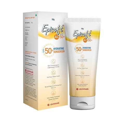 Episoft AC SPF 50 + Hydrating Sunscreen Gel (50 gm) - Cureka - Online ...
