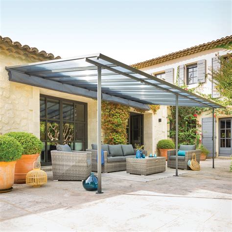 Bioklimatologische aangebouwde aluminium pergola Bélize ( 3,5 x 6 m ...