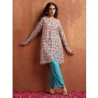 Multicolor Printed Viscose Blend Kurta with Pants - Set of 2