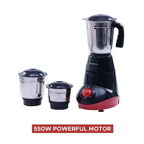 Capri Mixer Grinder 550W, Black & Red, 5 Years Warranty – Wonderchef India