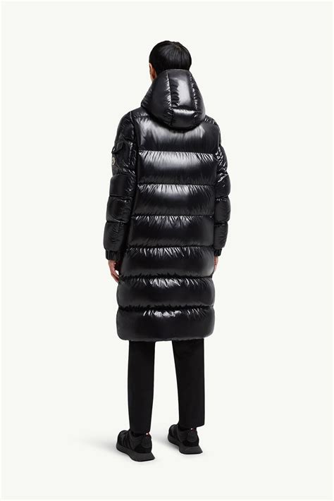 Black Hanoverian Hooded Square-Quilted Long Down Jacket - Long Down ...