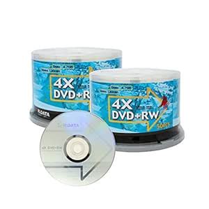 100 Pack Ridata DVD+RW 4X 4.7GB Silver Logo Rewritable DVD Plus RW Re ...