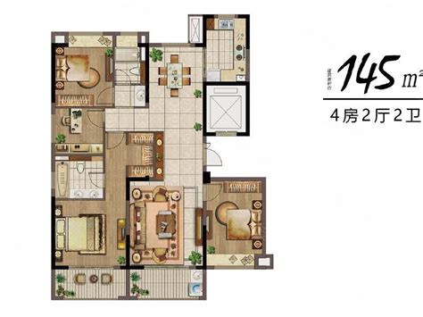 170平米现代四居室装修设计效果图！_户型