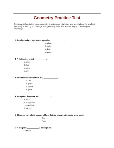 Image result for Geometry Practice Test