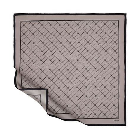 Stone Monogram Silk Twill Scarf | Ipekevi