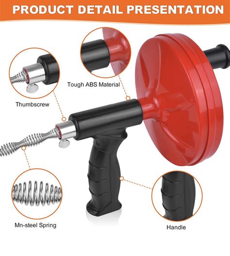 Drain Auger, Mooko drain Clog Remover, 25 Feet Heavy | Ubuy India