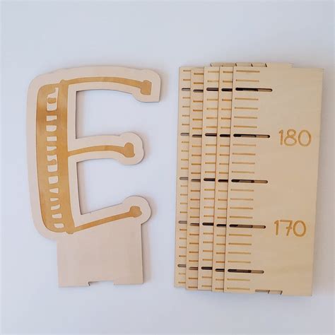 Buy E- Children's Wooden Height Meter for Wall Up to 187cm Customizable ...