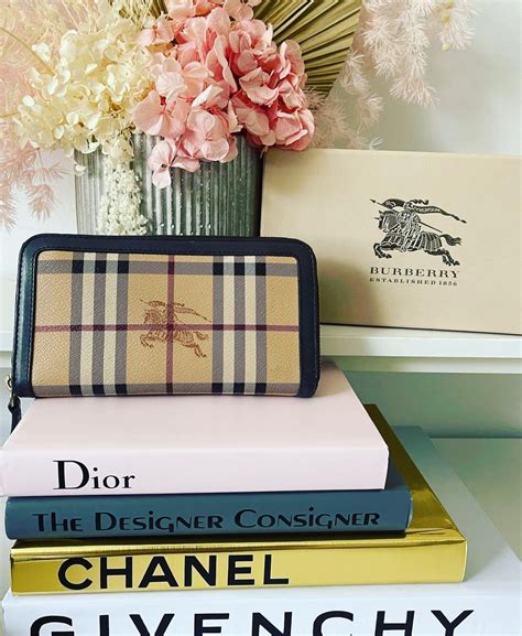 Burberry Haymarket Zip Around Wallet - The Designer Consigner