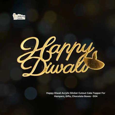Happy Diwali Charms Acrylic Sticker Cutout Cake Topper For Hampers ...