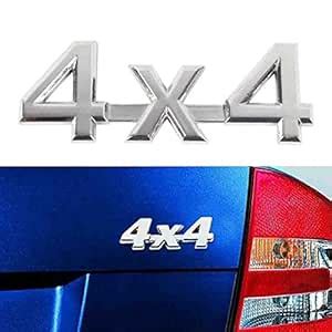 AutoTrends Car Metal Silver 4x4 Logo 3D Decal Badge Emblems Sticker ...