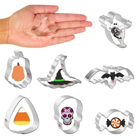 Foose Cookie Cutters Mini Halloween Cookie Cutter 7 Piece Set Ghost 1.5 ...