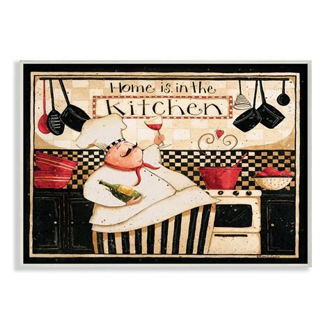 Stupell Home Decor Home is in the Kitchen with Happy Chef Illustration ...